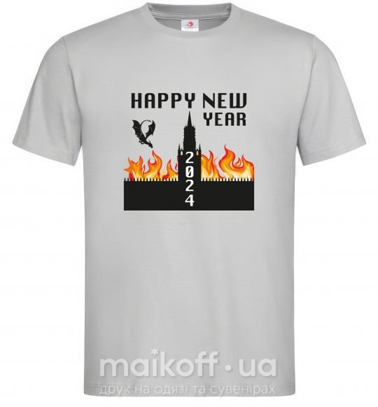 Чоловіча футболка Happy New Year 2024 Сірий фото