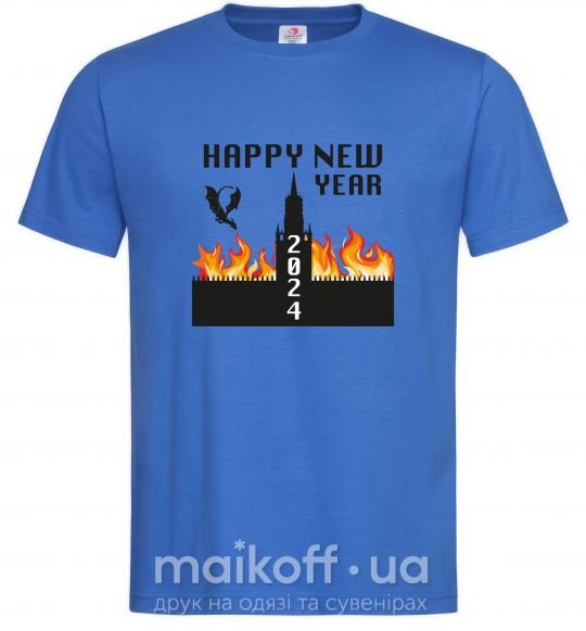 Мужская футболка Happy New Year 2024 Ярко-синий фото