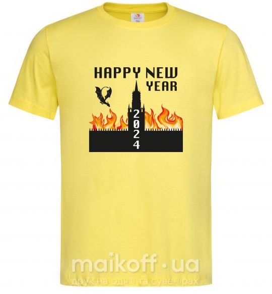 Мужская футболка Happy New Year 2024 Лимонный фото