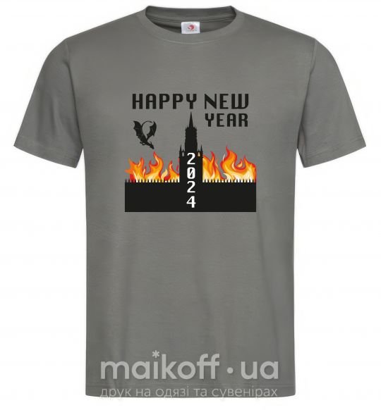 Чоловіча футболка Happy New Year 2024 Графіт фото