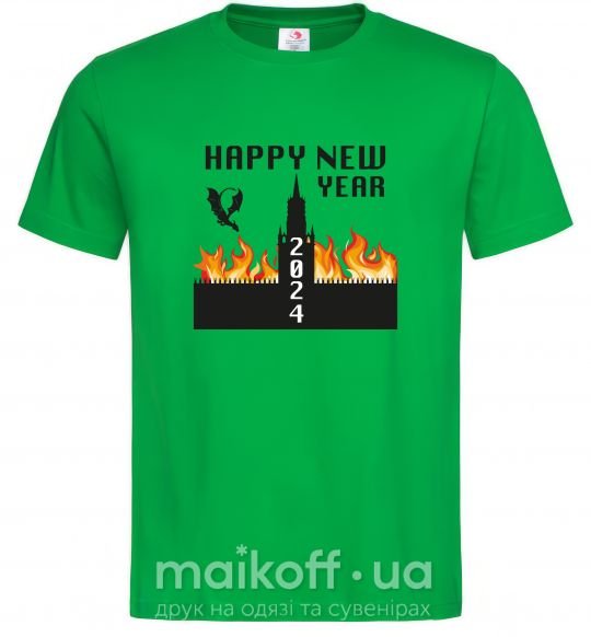 Мужская футболка Happy New Year 2024 Зеленый фото