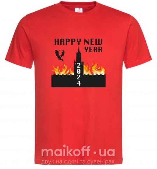 Мужская футболка Happy New Year 2024 Красный фото