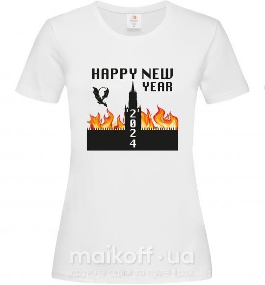 Женская футболка Happy New Year 2024 Белый фото