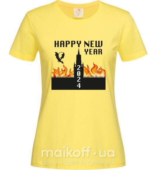 Жіноча футболка Happy New Year 2024 Лимонний фото