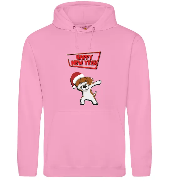 Чоловіча толстовка (худі) Happy New Year Pes Patron Рожевий фото