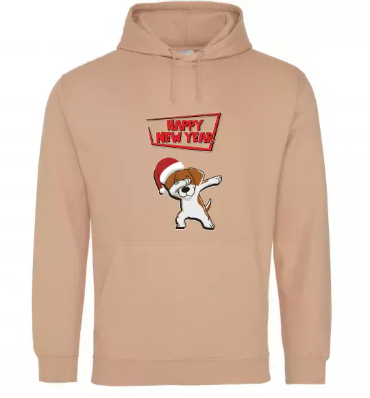 Жіноча толстовка (худі) Happy New Year Pes Patron Пісочний фото