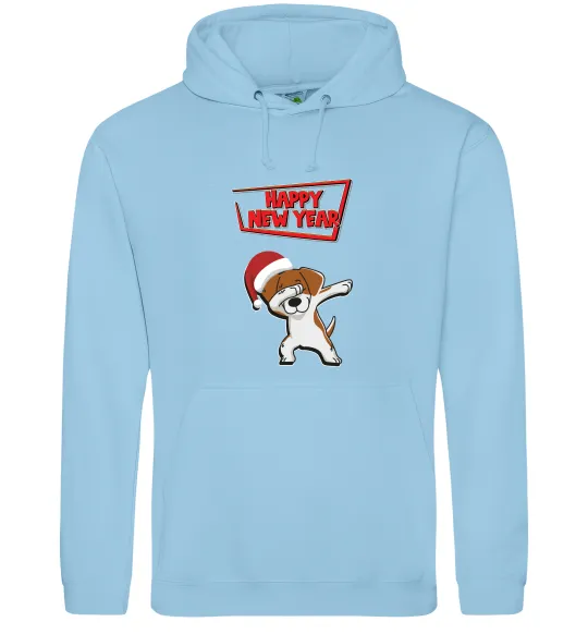 Жіноча толстовка (худі) Happy New Year Pes Patron Блакитний фото