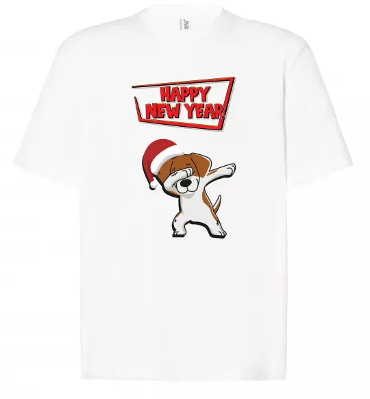 Футболка Оверсайз Happy New Year Pes Patron Белый фото