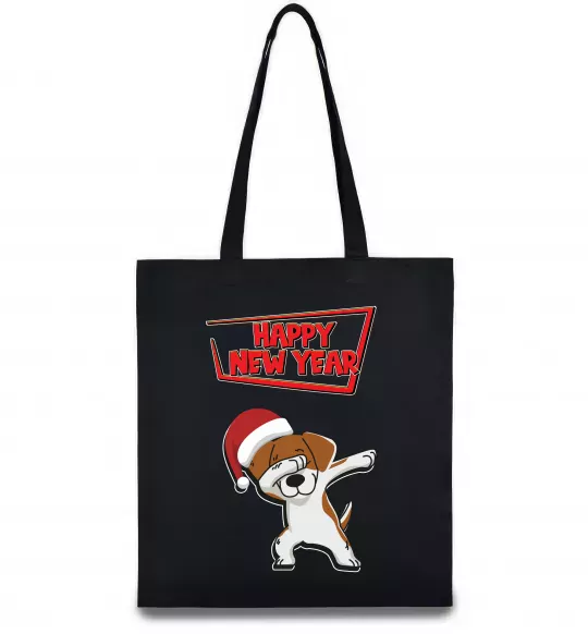 Еко-сумка Happy New Year Pes Patron Чорний фото