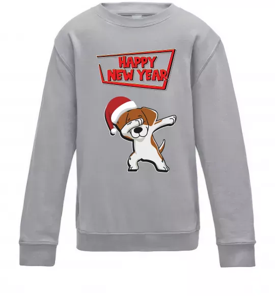 Детский Свитшот Happy New Year Pes Patron Серый меланж фото