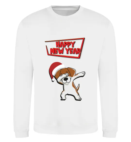 Свитшот Happy New Year Pes Patron Белый фото