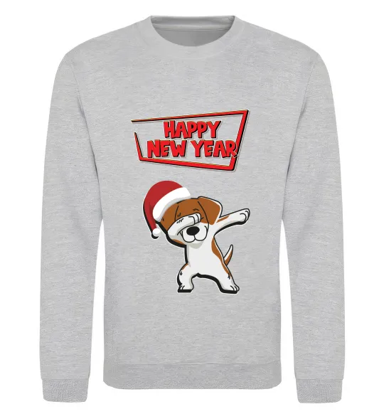 Свитшот Happy New Year Pes Patron Серый меланж фото