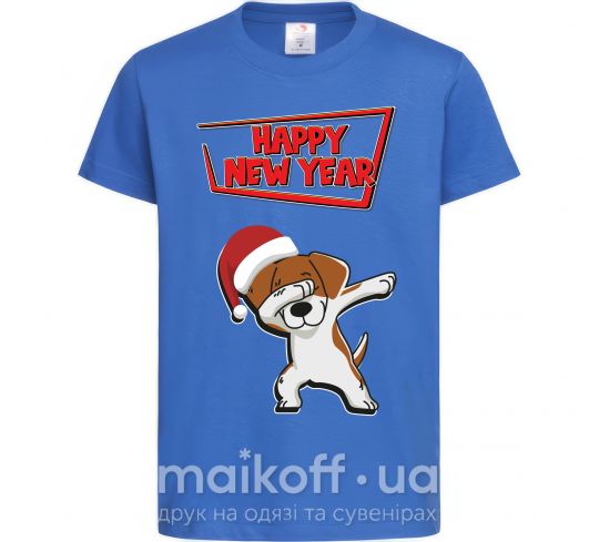 Детская футболка Happy New Year Pes Patron Ярко-синий фото