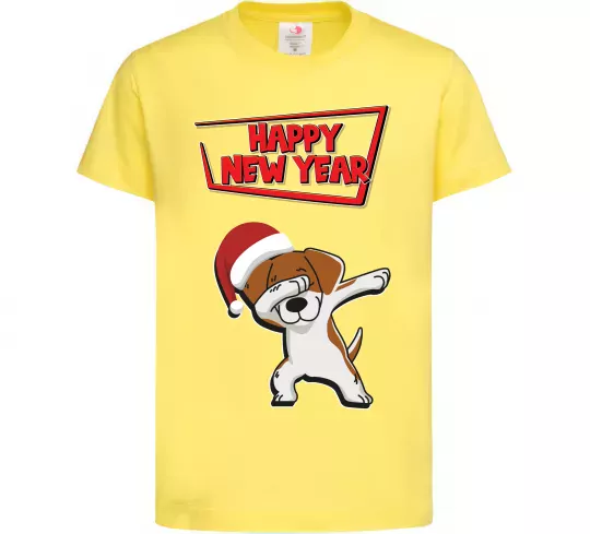 Детская футболка Happy New Year Pes Patron Лимонный фото