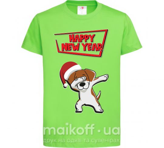 Дитяча футболка Happy New Year Pes Patron Лаймовий фото