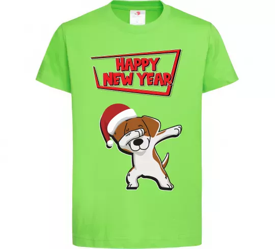 Детская футболка Happy New Year Pes Patron Лаймовый фото