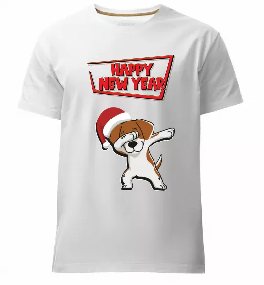 Мужская премиум футболка Happy New Year Pes Patron Белый фото