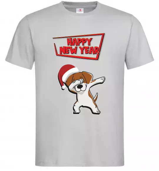 Мужская футболка Happy New Year Pes Patron Серый фото