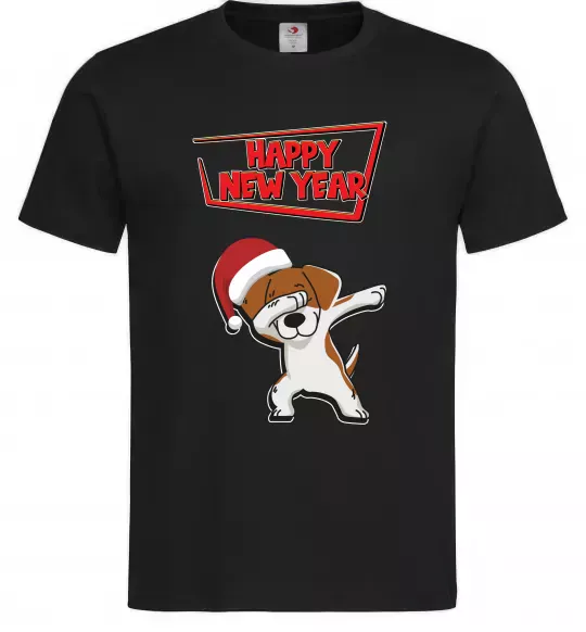 Мужская футболка Happy New Year Pes Patron Черный фото