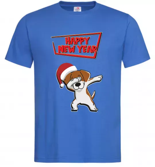 Мужская футболка Happy New Year Pes Patron Ярко-синий фото