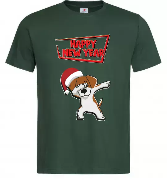Мужская футболка Happy New Year Pes Patron Темно-зеленый фото