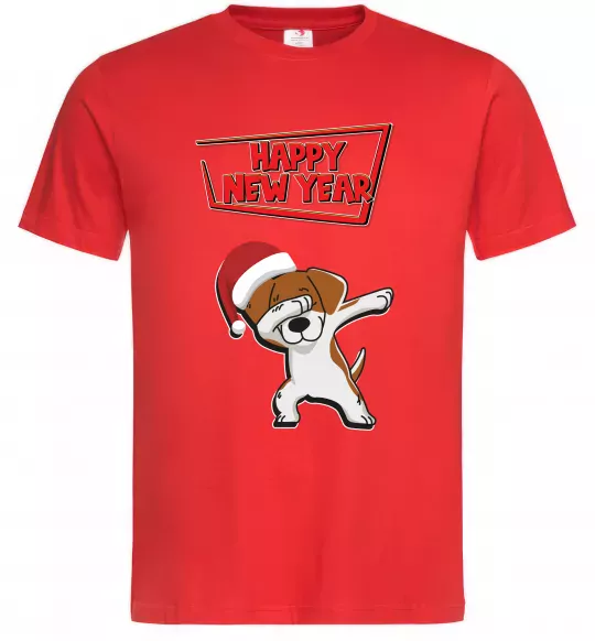 Мужская футболка Happy New Year Pes Patron Красный фото