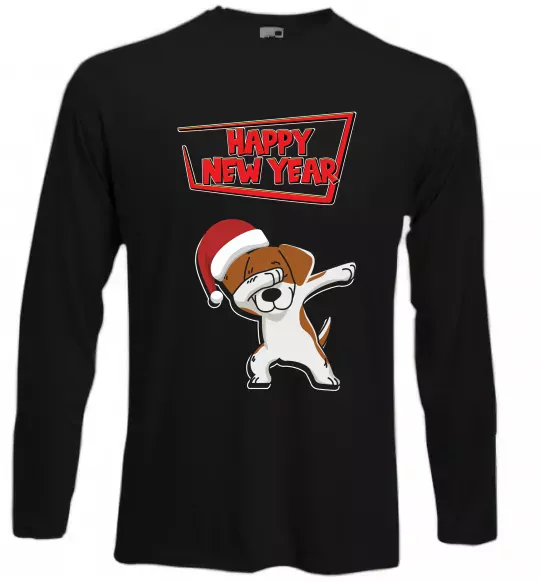 Лонгслив Happy New Year Pes Patron Черный фото