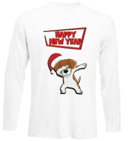 Лонгслив Happy New Year Pes Patron Белый фото