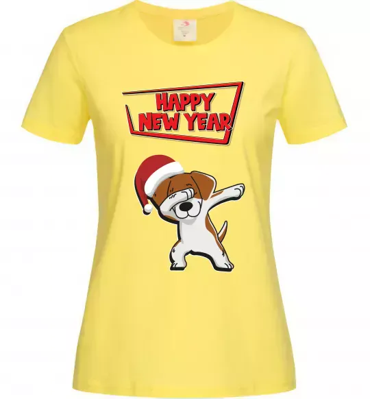 Женская футболка Happy New Year Pes Patron Лимонный фото