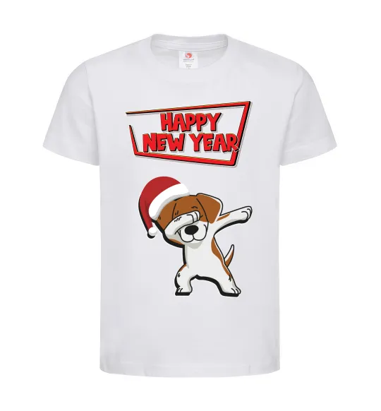 Дитяча футболка Happy New Year Pes Patron Білий фото