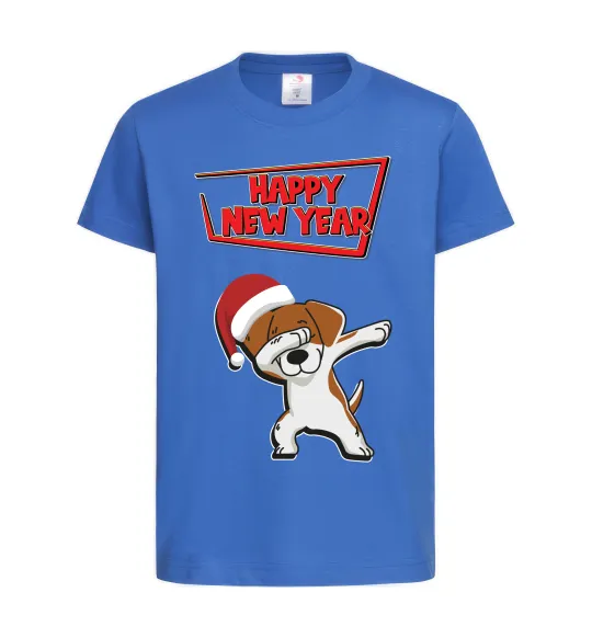 Дитяча футболка Happy New Year Pes Patron Яскраво-синій фото