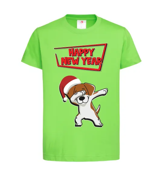Дитяча футболка Happy New Year Pes Patron Лаймовий фото