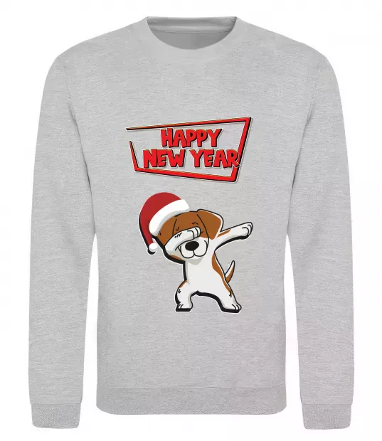 Світшот Happy New Year Pes Patron Сірий меланж фото