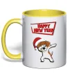 Чашка з кольоровою ручкою Happy New Year Pes Patron Сонячно жовтий фото