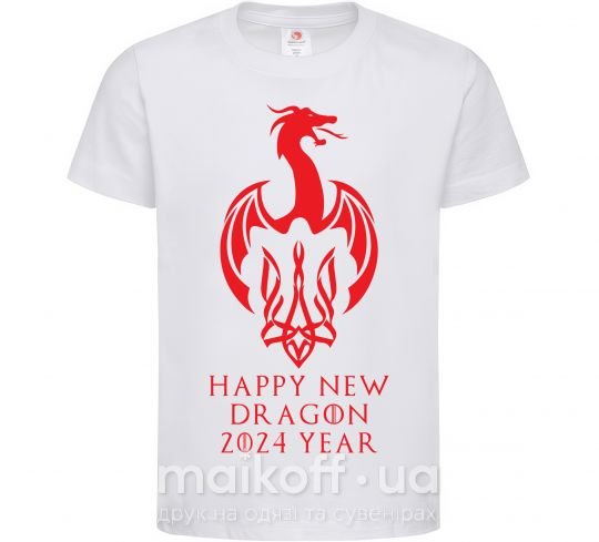 Дитяча футболка Happy New Dragon 2024 Year Білий фото