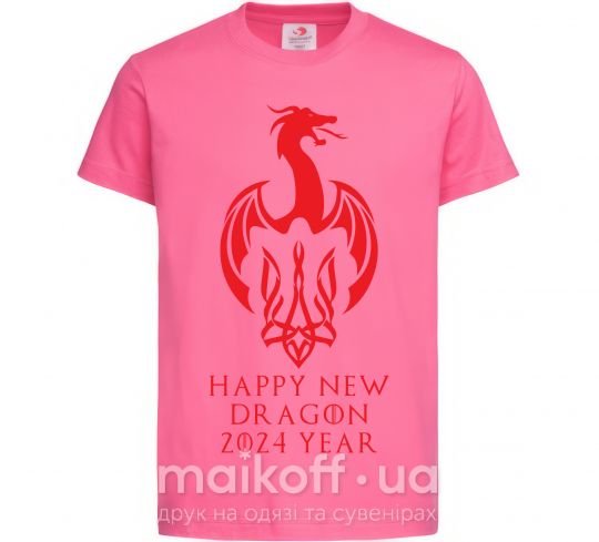 Дитяча футболка Happy New Dragon 2024 Year Яскраво-рожевий фото