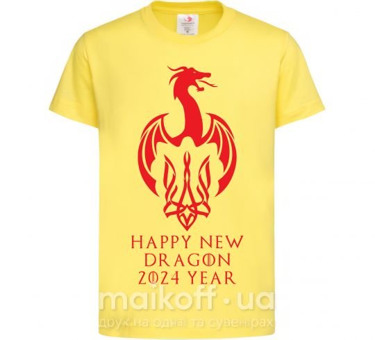 Детская футболка Happy New Dragon 2024 Year Лимонный фото