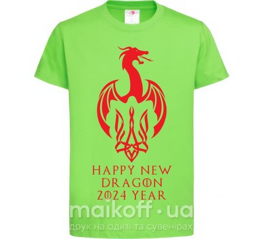 Дитяча футболка Happy New Dragon 2024 Year Лаймовий фото