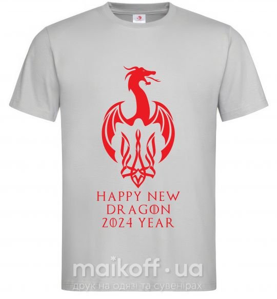 Чоловіча футболка Happy New Dragon 2024 Year Сірий фото