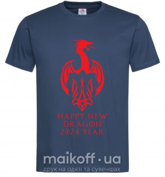 Чоловіча футболка Happy New Dragon 2024 Year Темно-синій фото