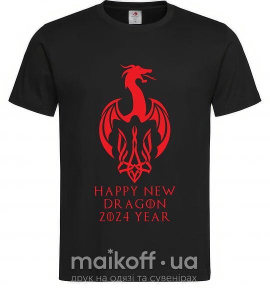 Чоловіча футболка Happy New Dragon 2024 Year Чорний фото