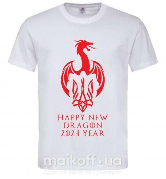 Чоловіча футболка Happy New Dragon 2024 Year Білий фото