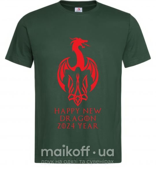 Чоловіча футболка Happy New Dragon 2024 Year Темно-зелений фото