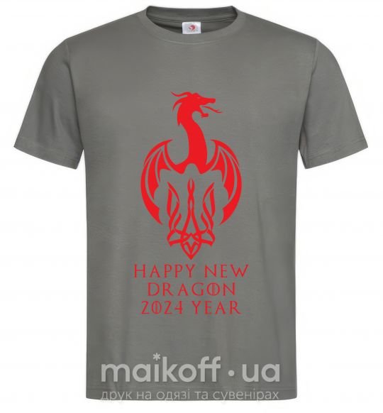 Чоловіча футболка Happy New Dragon 2024 Year Графіт фото