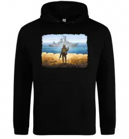 Чоловіча толстовка (худі) Толстовка універсальна чорна Марка України розмір m Чорний фото