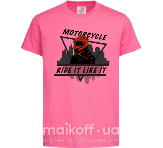 Детская футболка Ride it Like it Ярко-розовый фото