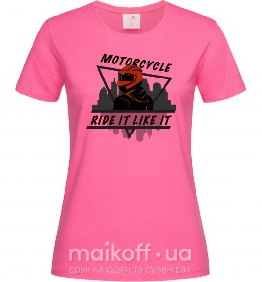 Женская футболка Ride it Like it Ярко-розовый фото
