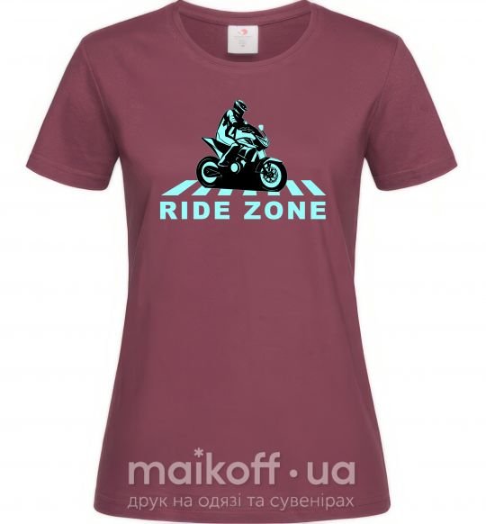 Жіноча футболка Ride Zone Бордовий фото