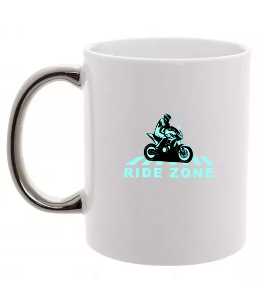 Чашка з кольоровою ручкою Ride Zone Срібло фото