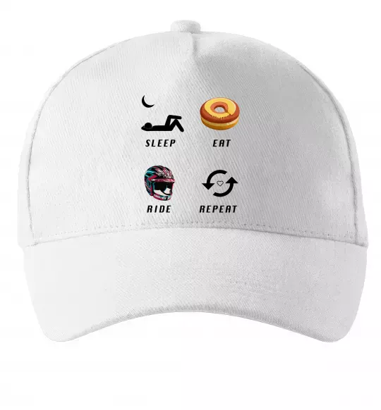 Кепка Sleep Eat Ride Repeat Белый фото